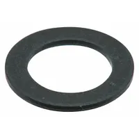 Fiber oil drain plug gasket with 18 mm inside diameter. Black finish. Sold in a pack of 10. Used to seal the oil drain plug on engines, gearboxes, and hydraulic systems during oil changes to prevent leaks