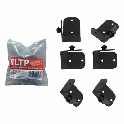 LIFETIME STEEL POST Rail Clip Pack, Black Powder Coated Steel, LTP 20246 - Rail Clips for Fence Posts