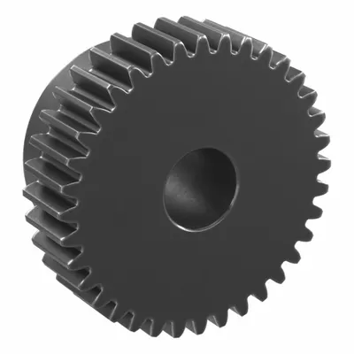 KHK GEARS Spur Gear: Module m 1, 36 Teeth, 10 mm Bore Dia, Black Oxide Coated Carbon Steel - Metric Spur Gears with Standard Hub
