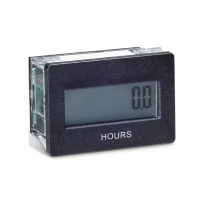 TRUMETER Hour Meter: Hour Meters, Front Panel Mounting, Digital, 1 5/8 in x 1 1/8 in