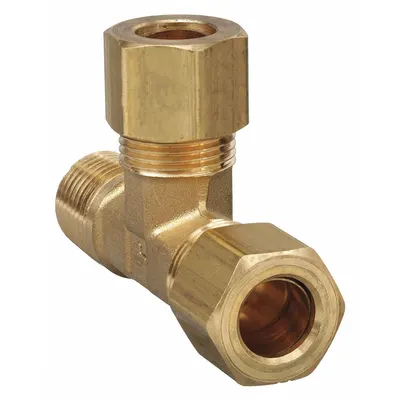 PARKER Standard Sleeve Brass Compression Tee Fitting - Standard Sleeve Brass Compression Fittings
