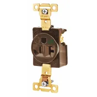 BRYANT Receptacle: Single, 5-20, Brown, 125V AC, 20 A, 2 Pole / 3 Wire (MPN 5361WR)