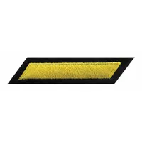 HEROS PRIDE Embroidered Patch: Hashmark, 2 in x 3/8 in, Black/Gold, Felt/Plastic, Sew-On (MPN 5371)