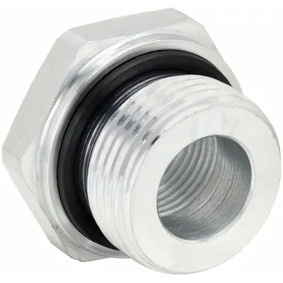 PARKER RI3/4EDX3/8CF Carbon Steel Straight Adapter, 3/4 in x 3/8 in, 4500 psi - Hydraulic Threaded Extreme-Pressure Pipe Fittings
