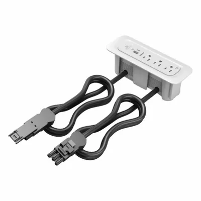 WIREMOLD Furniture Power Outlet: 3 Outlets, 3 ft Cord Lg, White, 5-15R - Furniture Power Strips
