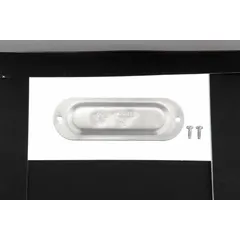 Aluminum cover designed for use with conduit bodies in electrical wiring systems. Includes screws for installation. Provides a secure closure for wire pulls and splices in conduit access fittings.