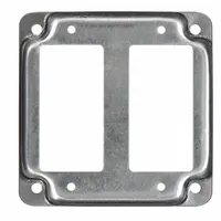 RACO Electrical Box Cover: 2 Gangs, Raised, 1/2 in Raised Ht, For Square Box Shape, Galvanized Steel (MPN 809C)