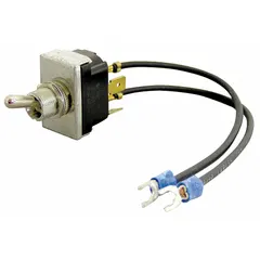 Unit-mounted SPST fan switch for use with all QMARK MUH Series heaters (3 kW to 15 kW). Rated 6A at 600V AC, suitable for 1 or 3-phase operation. Provides on/off control of the fan in electric wall and ceiling heating units.