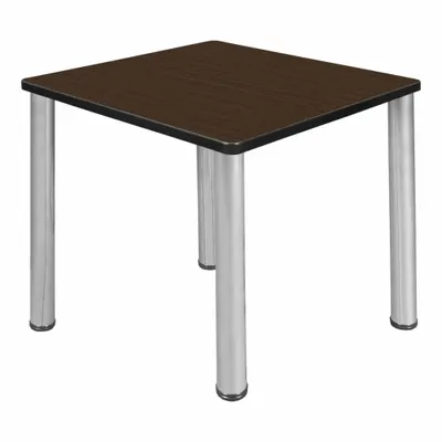 KEE Cafe/Breakroom Table: Laminate, Walnut, 29 in Overall Ht - Max, 30 in Overall Wd - Cafe & Breakroom Tables
