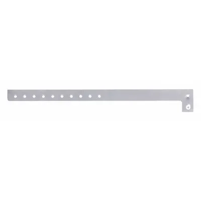 ID Wristband: No Legend, 10 in Overall Lg, 5/8 in Overall Wd, Plastic, Silver - Security Wristbands