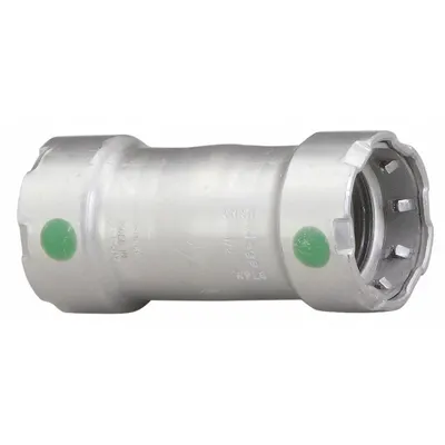 VIEGA MEGAPRESS Press-fit x Press-fit Steel Coupling, 2 in Pipe Size, MPN 25055 - Steel Press Pipe Fittings