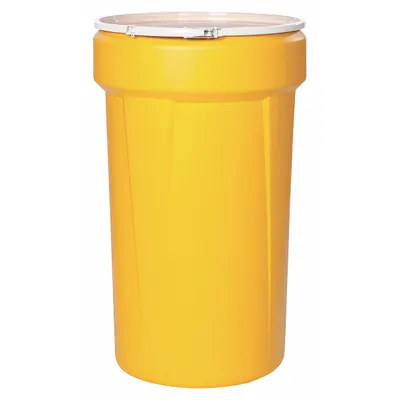 EAGLE Transport Drum: HDPE, 55 gal, Lever Lock Ring, Unlined/No Interior Coating - Nestable Plastic Overpack Drums
