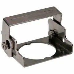 Hinged push-button lockout for securing machinery with push buttons up to 1.2 inches in diameter. Prevents accidental startup during maintenance. Silver finish. Dimensions: 1.331 in x 2.124 in x 1.65 in.
