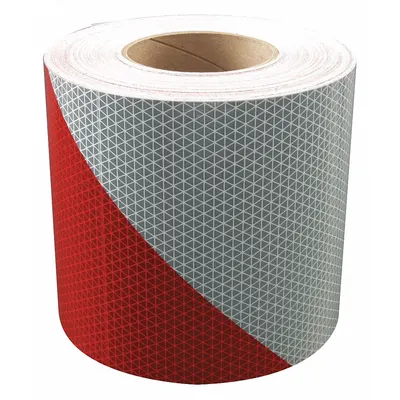 ORALITE Reflective Tape: Commercial Vehicles/Rail Gate Arms, Red/White Diagonal LH - Vehicle Reflective Tapes