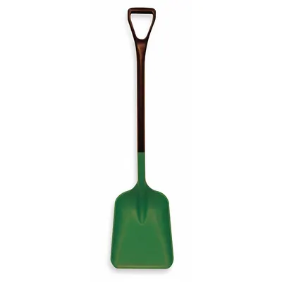 VIKAN Industrial Shovel: Square Point, 1 Ribs, Plastic, #3 Blade Size, 10 3/8 in Blade Wd - All-Plastic Industrial Shovels