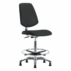 Vinyl ESD & Cleanroom Task Chair, Armless, ISO 4, ESD-Safe, Aluminum Base, 18 1/2 in Seat Width, 25 3/4 to 35 1/2 in Height Range