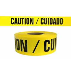 APPROVED VENDOR Bilingual Messaging Barrier Tape, Caution/Cuidado, 3 in x 1,000 ft, Polyethylene, Black on Yellow, SB3102Y13-200