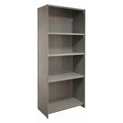 LYON Shelving Panel: 85 in x 24 in, 24 ga, Steel, Powder Coated, Gray - End Panels for Standard Metal Shelving