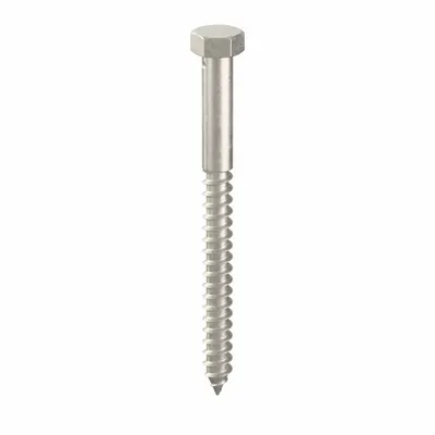 FOREVERBOLT Hex Head Lag Screw: 1/4 in Size, 3 in Lg, Stainless Steel, NL-19 - 18-8 Stainless Steel Hex Head Lag Screws