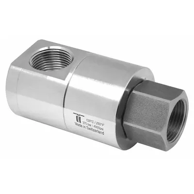 MOSMATIC Rotary Union: Straight, Nickel-Plated C38500 Brass, 1 Passages, 1/2 in Stationary Port - Brass Rotating Joints & Unions