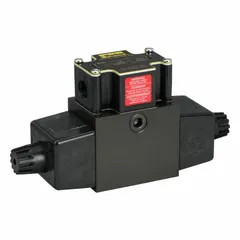 Solenoid-operated directional control valve, D05 NFPA size, three positions, manifold mounting. Used to start, stop, and change fluid flow direction in hydraulic systems for industrial machinery and mobile equipment.
