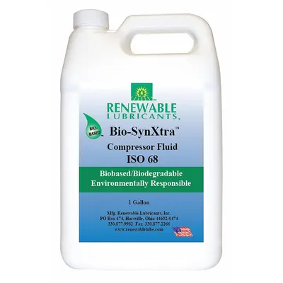 RENEWABLE LUBRICANTS Compressor Oil: 1 gal, Bottle, 68 ISO Viscosity Grade - Air Compressor Oils
