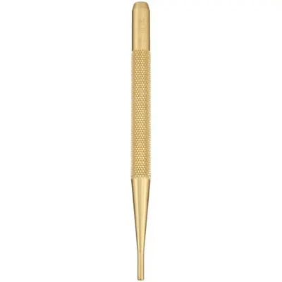 STARRETT Brass Drive Pin Punch: Non-Sparking, 1/16 in Tip Dia, 4 in Overall Lg, Round - Non-Sparking Flat-Tip Pin Removing Punches