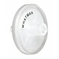 Non-sterile syringe filter with a 0.45 µm PTFE membrane in a polypropylene housing. Features a female Luer Lock inlet and male Luer Slip outlet, with a maximum capacity of 100 mL. Used for sample filtration in analytical and general laboratory applications, including HPLC sample preparation and filtration of solvents, acids, and aggressive chemicals