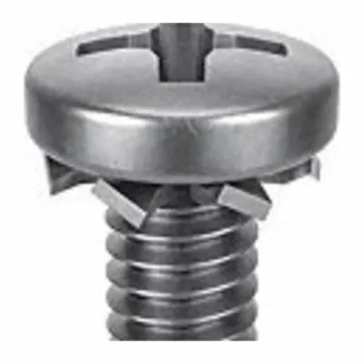SEMS Screw: External Tooth, M4x0.70 Thread Size, 6 mm Lg, Stainless Steel, Passivated - Machine Screws with External Tooth Lock Washers