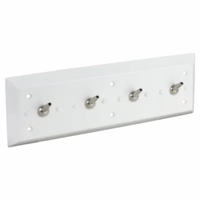 BESTCARE Bathroom Security Hook: 4 Hooks, Stainless Steel, Powder-Coated, 25 lb Release Point - Institutional Bathroom Hooks