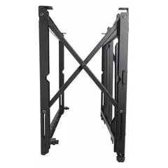 This steel tilting television mount is designed for wall installation of flat-panel screens from 65 to 98 inches, supporting up to 225 lb. It offers 5° downward and 15° upward tilt adjustment. The mount features a black powder-coated finish and includes mounting hardware.