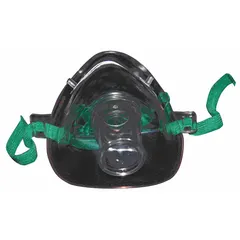Disposable PVC aerosol mask with a flow rate range of 4 lpm minimum to 6 lpm maximum. Designed for single-patient use to deliver aerosolized medication during respiratory therapy. Meets FDA standards.