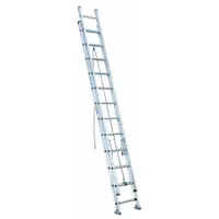 WERNER Extension Ladder: 24 ft Ladder Size, Aluminum, 375 lb Load Capacity, 49 lb Wt, 2 Sections (MPN D524-2)