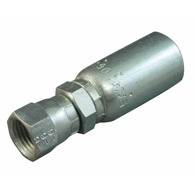 KURT Hydraulic Crimp Fitting: Carbon Steel, Straight, -8 For Hose Dash Size - Kurt Crimp Hydraulic Hose Fittings with JIC Connection