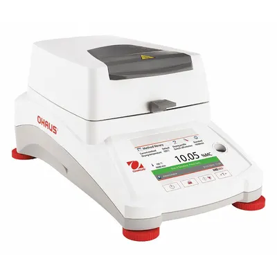 OHAUS Moisture Analyzer: 120 g Max Capacity, 40°C to 230°C, Halogen, RS232/USB - Moisture Analyzers