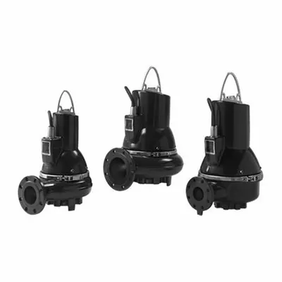 Grundfos Sewage Ejector Pump: Cast Iron, Three Phase, 7 1/2 hp, 230 to 460V AC - Non-Clog Sewage Ejector Pumps