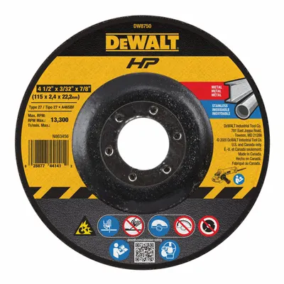 DEWALT A24R General Purpose Cut-Off Wheel - General Purpose Cut-Off Wheels for Carbon & Stainless Steel