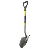 ABILITY ONE Round Point Shovel: Steel Blade, 14 ga, D-Grip Handle Type, Fiberglass Handle (MPN 5120-01-611-8064)