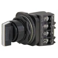 SIEMENS Selector Switch: 30 mm Panel Mounting Size, 3 Positions, Short Lever, 1NO/1NC, Metallic (MPN 52SX2CABA1)