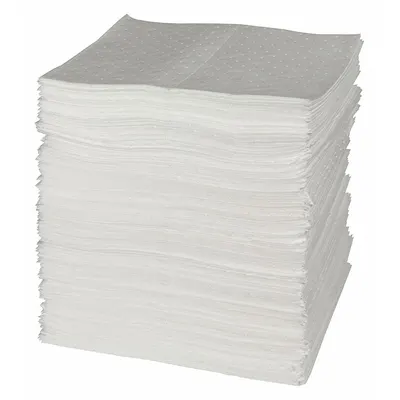 BRADY SPC ABSORBENTS Sorbent Pad: 32 oz Volume Absorbed Per Pad, Polypropylene, White, Bale - Sorbent Pads