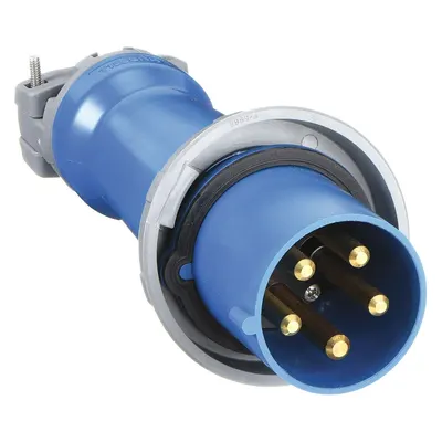 HUBBELL Pin and Sleeve Plug: Blue, 120/208V AC, Three Phase, 100 A, 4 Pole, 5 Wire - Watertight Plugs