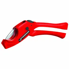 This standard shear cuts plastic tubing and hose materials up to 1 1/4 in OD. The tool length is 7 in. Suitable for plumbing, HVAC, and irrigation applications requiring clean cuts on plastic pipes.