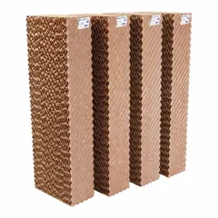 Cellulose evaporative cooling media for portable evaporative coolers. This 4-pack is designed to absorb water and facilitate evaporation, lowering ambient temperature in industrial, commercial, and outdoor environments.