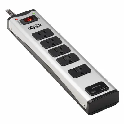 TRIPP LITE Outlet Strip: 5 Outlets, 6 ft Cord Lg, 2,100 J Rated Energy, 15 A Current - Industrial Surge Protectors