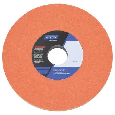 NORTON Straight Grinding Wheel: Type 1, 7" x 1/2" x 1 1/4", 38A150-MV - Grinding Wheels for Light-to-Moderate Grinding of Tool Steels