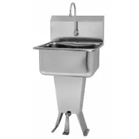 SANI-LAV Hand Sink: 41 1/2 in Overall Ht, 19 in Bowl Lg, 10 in Bowl Dp, 2 gpm Flow Rate, 18 ga (MPN 5211)