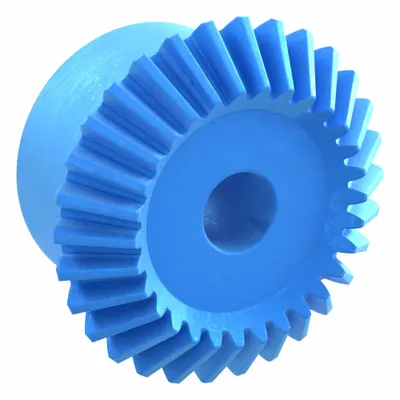 KHK GEARS Miter Gear: For 90° Shaft Angle, Module m 1.5, 30 Teeth, Nylon, 10 mm Bore Dia - Straight Teeth Metric Miter Gears