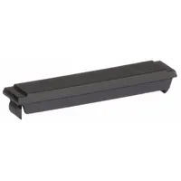 This filler plate covers unused breaker spaces in load centers, providing a finished appearance and preventing accidental contact with live bus bars. It measures 0.5 inches wide by 2.28 inches long