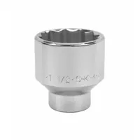SK PROFESSIONAL TOOLS Socket: SAE, 1/2 in Drive Size, 1 1/2 in Socket Size, 12-Point, Std, Chrome (MPN 40148)