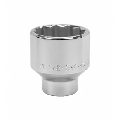 SK PROFESSIONAL TOOLS Socket: SAE, 1/2 in Drive Size, 1 1/2 in Socket Size, 12-Point, Std - 1/2" Drive Hand Sockets